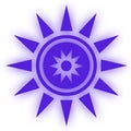 Star icon symbool. Glossy star shaped web stickers. Element style for chakra meditation Royalty Free Stock Photo