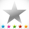 Star icon with thin outline makes it pop out. 6 color.