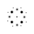 Star icon. Twinkling stars. Sparkles, shining burst. vector illustration Royalty Free Stock Photo