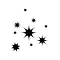 Star icon. Twinkling stars. Sparkles, shining burst. vector illustration Royalty Free Stock Photo