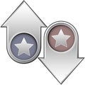 Star icon on up and down arrows