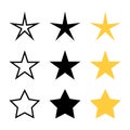 Star icon vector set collection in flat style. Rate symbol in different variation Royalty Free Stock Photo