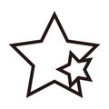 Two star icon. Simple vector consisting of black and white.