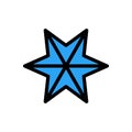 star setting flat color icon Royalty Free Stock Photo