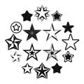 Star icons set, simple ctyle