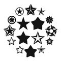 Star icons set, simple style Royalty Free Stock Photo