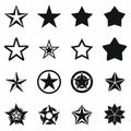 Star icons set, simple style Royalty Free Stock Photo