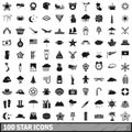 100 star icons set, simple style Royalty Free Stock Photo