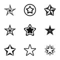 Star icons set, simple style Royalty Free Stock Photo
