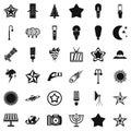 Star icons set, simple style Royalty Free Stock Photo