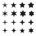 Star icons. Shining burst. Vector symbols star isolated on white background Royalty Free Stock Photo