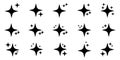 Star icons. Twinkling stars. Symbols of sparkle, glint, gleam, etc. Christmas vector symbols isolated white background. Royalty Free Stock Photo