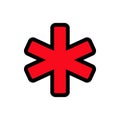 The star of life - medical ambulance symbol, simple icon on a white background. Vector illustration Royalty Free Stock Photo