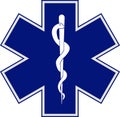 Star of Life Medical Logo, Ambulance logo, Pharmacy sign, Medical sign, Medical symbol, Star of Life Blue Royalty Free Stock Photo