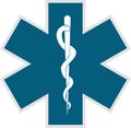 Star of Life Medical Logo, Ambulance logo, Pharmacy sign, Medical sign, Medical symbol, Star of Life Blue Royalty Free Stock Photo