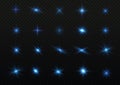 star light blue, sparkles, sun rays, flash sparks Royalty Free Stock Photo