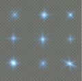 star light blue, sparkles, sun rays, flash sparks Royalty Free Stock Photo