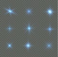 star light blue, sparkles, sun rays, flash sparks Royalty Free Stock Photo