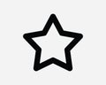 Star Line Icon. Five Point Favourite Favorite Rating Rate Christmas Bookmark Black White Graphic Clipart Vector EPS Shape Royalty Free Stock Photo