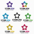 Star Link - 3D Infinity Star Logo Template Royalty Free Stock Photo