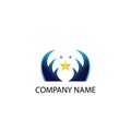 Star logo company illustration wings with color design vector Royalty Free Stock Photo