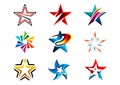 Star, logo, creative set of abstract stars logo collection, stars symbol vector design element Royalty Free Stock Photo