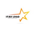 Star logo design stock. star icon in gradient style with text