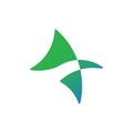 Star Logo in Green and Blue Gradient with Smart and Creative Style