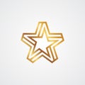Star logo line with gold design template