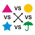 Star logo triangle circle and umbrella based on popular movie