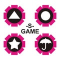 Star logo triangle circle and umbrella based on popular movie