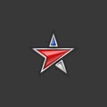 Star logo usa flag colors. American Independence Day or Memorial day holiday patriotic blank poster or banner background Royalty Free Stock Photo