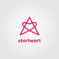 Star love hearth line art logo letter a symbol vector icon illustration design Royalty Free Stock Photo