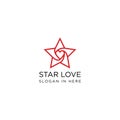 Star love logo template with line art style