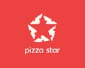 Star made of pizza slices logo icon design modern illustration. Creative pizzeria, restaurant, italian food vector sign Royalty Free Stock Photo
