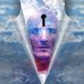 Star man with keyhole head Royalty Free Stock Photo