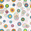 Star mandala line style seamless pattern