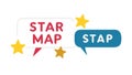 Star Map Stap Text in Speech Bubble Vector, vector design Generative AI Royalty Free Stock Photo