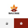 Star Maple Leaf House Home Autumn Fall Season Realty Logo Royalty Free Stock Photo