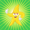 Star Mascot Thumbs Up Royalty Free Stock Photo