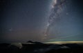 Star and Milky way over Bromo active volcano in Bromo Tengger Semeru National Park,  East Java, Indonesia Royalty Free Stock Photo