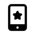 Star on mobile screen showing concept icon of online rating Royalty Free Stock Photo