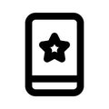 Star on mobile screen showing concept icon of online rating Royalty Free Stock Photo