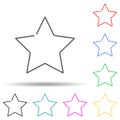 Star multi color set icon. Simple thin line, outline vector of web icons for ui and ux, website or mobile application
