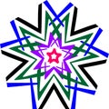 star multi colour mandala design