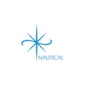 star nautical waves ocean wind direction compas logo vector Royalty Free Stock Photo