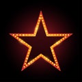 Star neon sign for text banner Royalty Free Stock Photo