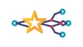 Star Network Connection Data Flow, vector design Generative AI Royalty Free Stock Photo