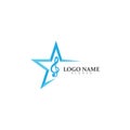 Star Note Music Icon Logo Design Template.