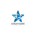 Star Note Music Icon Logo Design Template.